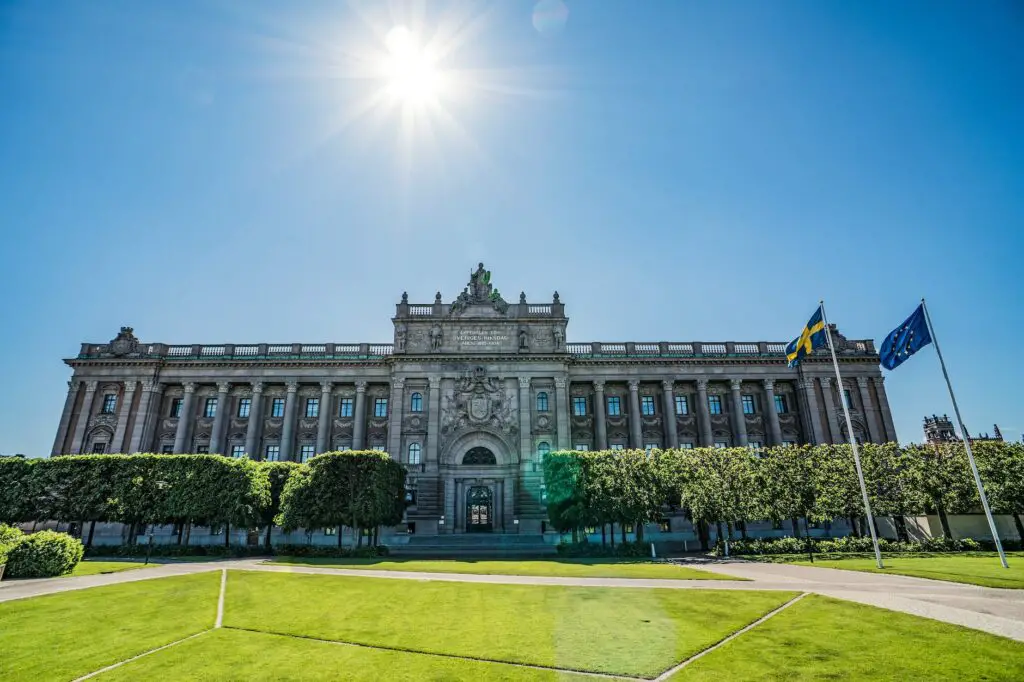 The air rifle laws in Sweden impact the parliament building in Stockholm.
